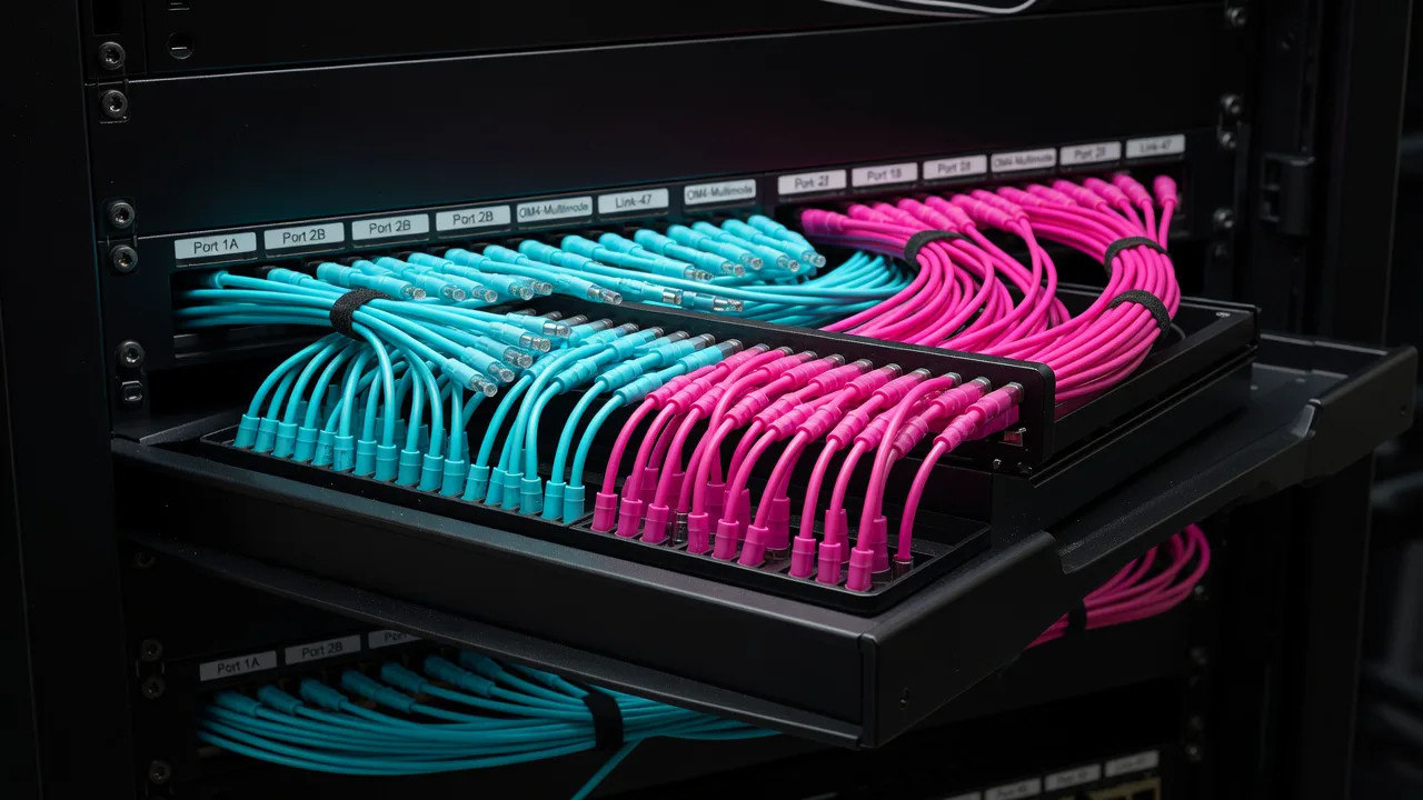 OM4 fiber in fiber tray