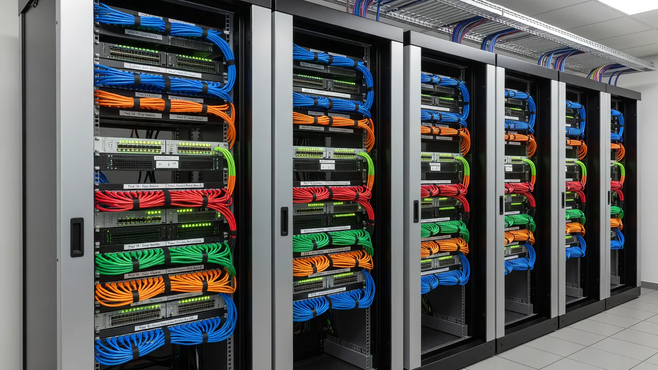 MER with organized patch cabinets